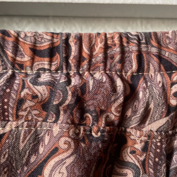 Vintage high waist paisley print jogger trousers with pockets - Picture 6 of 7